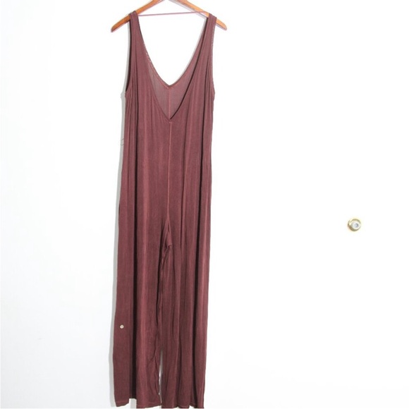 Lululemon Principal Dancer Jumpsuit *31" Midnight Maroon Cupro Sleeveless Sz 12 - Picture 11 of 13